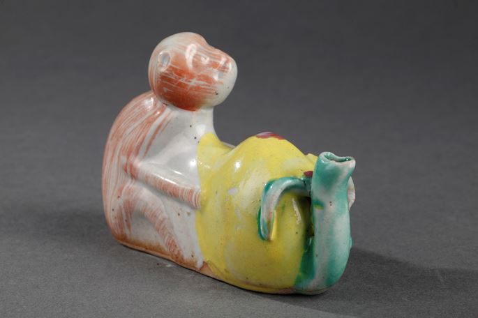 Water dropper porcelain monkey figure with longevity peach | MasterArt